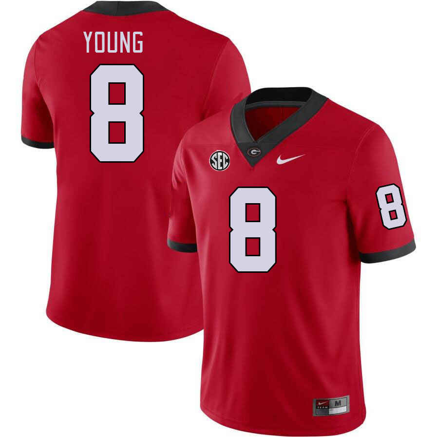 Men #8 Colbie Young Georgia Bulldogs College Football Jerseys Stitched-Red